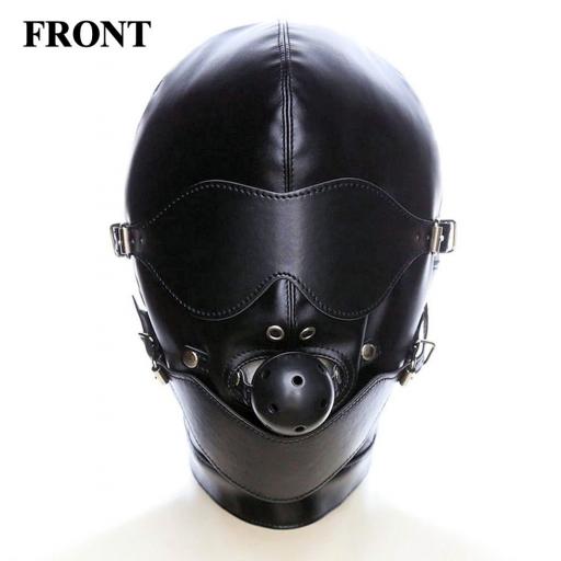 Fetish Sex Mask. Black PULeather.
