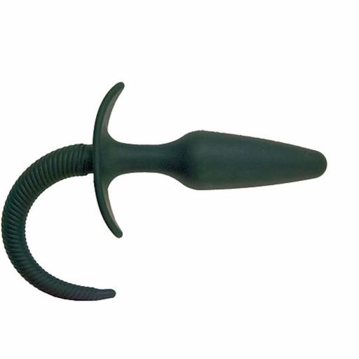 Silicone butt plug with tail