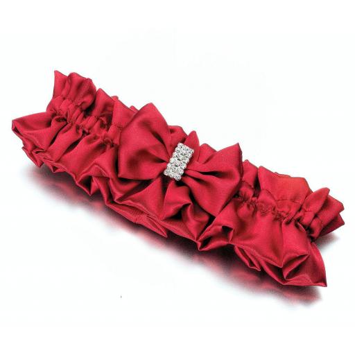 Lillian Rose Red Satin Rhinestone Garter