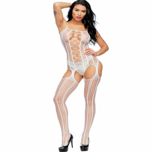 White Crotchless Body Stocking