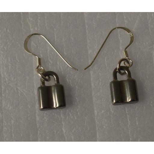 Padlock earrings on 925 Sterling Silver earhooks.