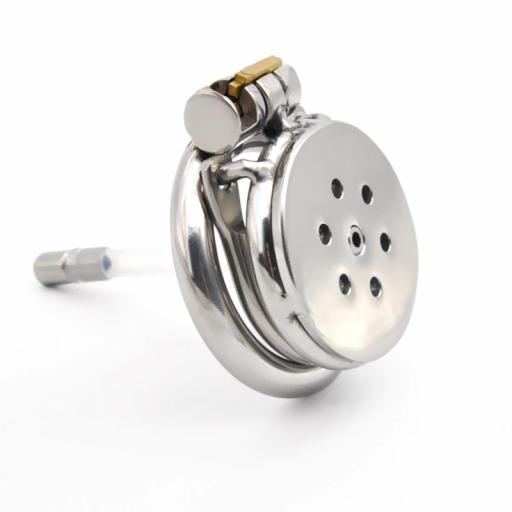 Extra Small Male Chastity Cage. + Catheter + spike ring
