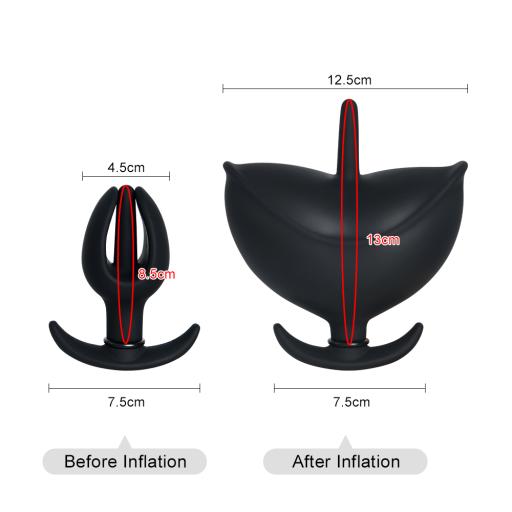 Inflatable anal butt plug flower