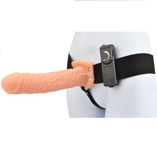8 Inch Vibrating Hollow Strap On