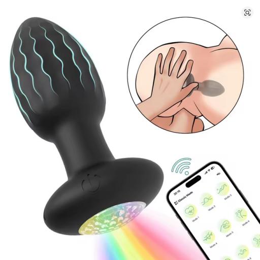 LED Vibrating Anal Plug – App-Controlled Glowing Butt Toy