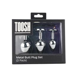Toosh Metal Butt Plug Silver Set of 3 Clear Stone (7).jpg