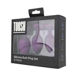 Toosh Silicone Butt Plug Purple Set of 3 Clear Stone (9).jpg
