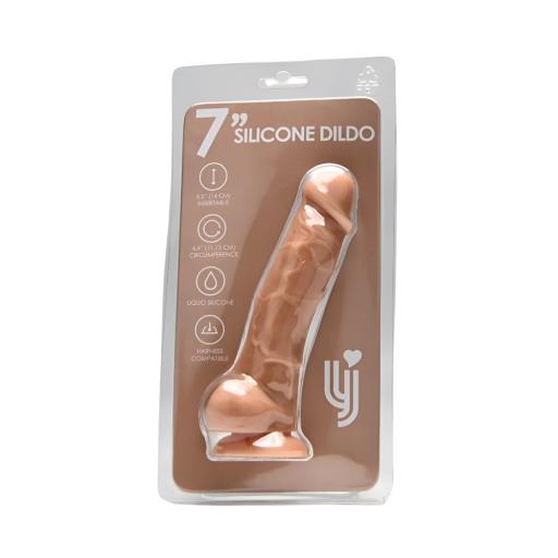 Loving Joy 7 Inch Realistic Silicone Dildo with Suction Cup and Balls Vanilla (6).jpg
