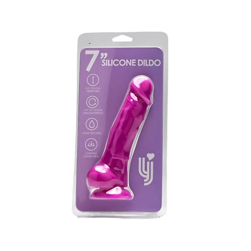 Loving Joy 7 Inch Realistic Silicone Dildo with Suction Cup and Balls Purple (6).jpg