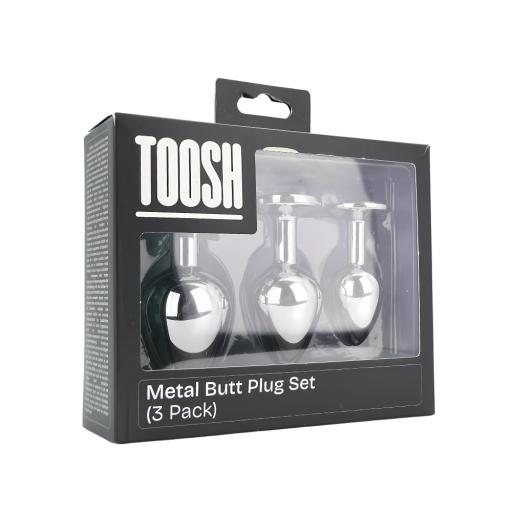 Toosh Metal Butt Plug Silver Set of 3 Clear Stone (8).jpg