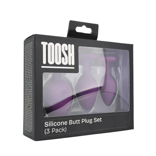 Toosh Silicone Butt Plug Purple Set of 3 Clear Stone (8).jpg