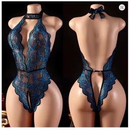 Blue Open Cross Women Body Suit Crotchless (1)a.jpg