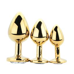 Toosh Metal Butt Plug Gold Set of 3 Clear Stone (1).jpg
