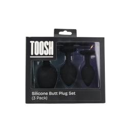 Toosh Silicone Butt Plug Black Set of 3 Clear Stone (1).jpg