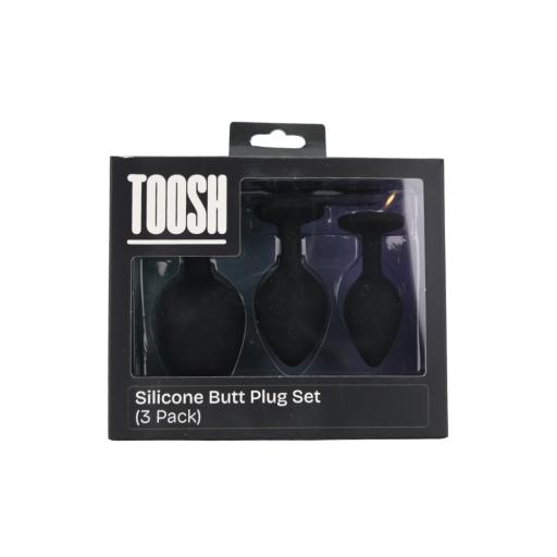 Toosh Silicone Butt Plug Black Set of 3 Clear Stone (1).jpg