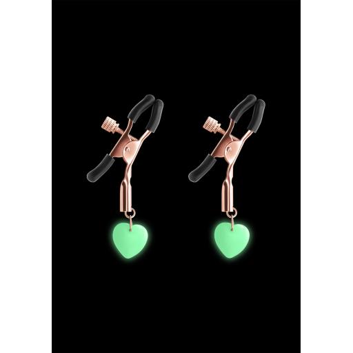 Gold Nipple Clamps glow in the dark