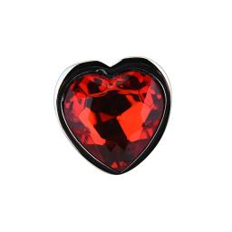 Toosh Heart Shaped Silver Butt Plug with Red Stone Small (8).jpg