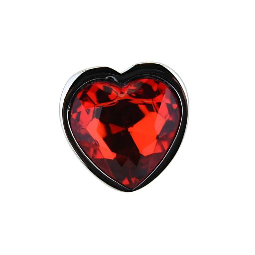 Toosh Heart Shaped Silver Butt Plug with Red Stone Small (8).jpg