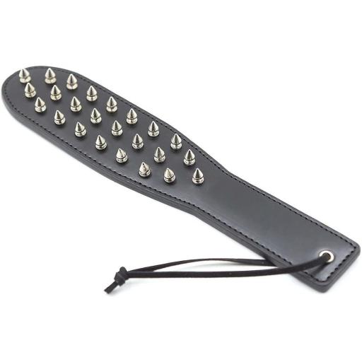 Studded Spanking Paddle – PU Leather & Wood with Rivets for Intense BDSM Impact Play