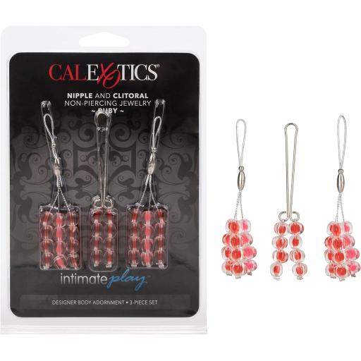 Elegant Non-Piercing Body Jewellery Set in Ruby