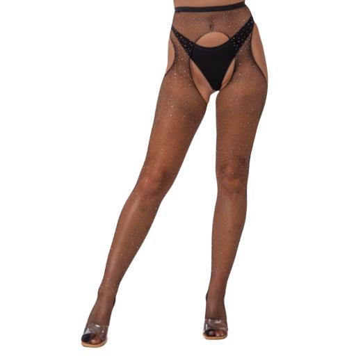 Lace by LJ Rhinestone Fishnet Crotchless Pantyhose Black (1).jpg