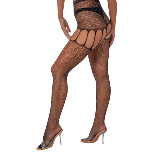 Lace by LJ Rhinestone Suspender Tights Black (2).jpg