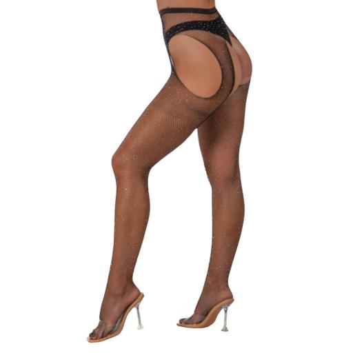 Lace by LJ Rhinestone Fishnet Crotchless Pantyhose Black (2).jpg