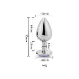 Toosh Silver Metal Butt Plug Large Pink Stone (3).jpg