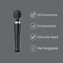 Loving Joy Rechargeable Magic Wand Vibrator Black (2).jpg