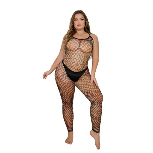 Plus Size Footless Crochet Bodystocking by LJ Lace