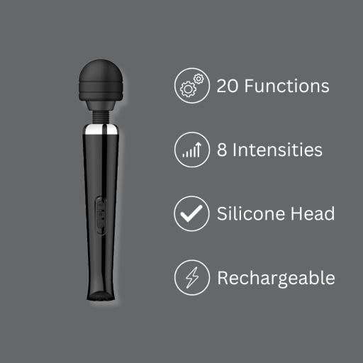 Loving Joy Rechargeable Magic Wand Vibrator Black (2).jpg
