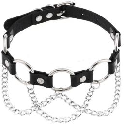 Vegan Leather Choker with Five Circle Design (2).jpg