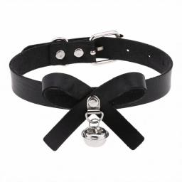 Vegan Leather Choker Bow Knot Bell Design  (1).jpg
