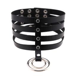 Vegan Leather Choker 4 Row Cage Design.jpg