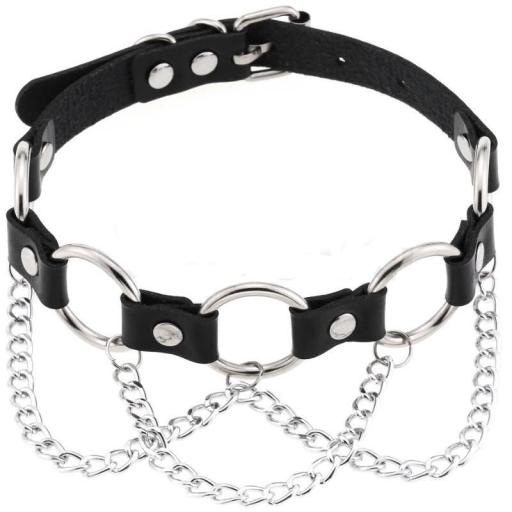Vegan Leather Choker with Five Circle Design (2).jpg