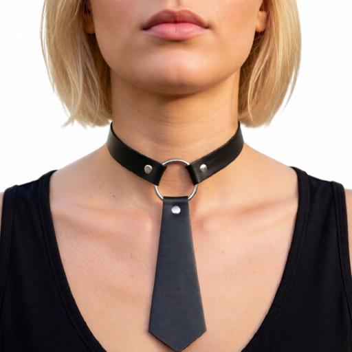 Vegan Leather Choker Necktie Design